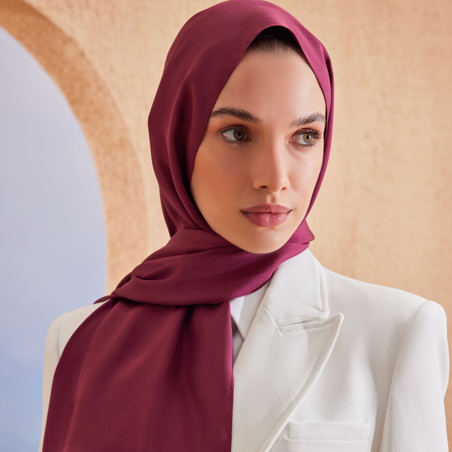 LeynabyHF - PURE SILK Serisi Bordo Vişne